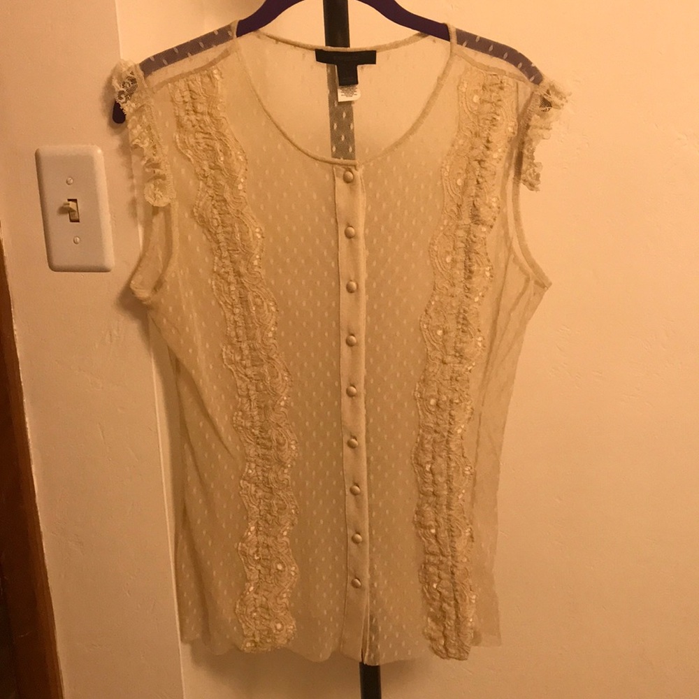 Express sheer lace tank